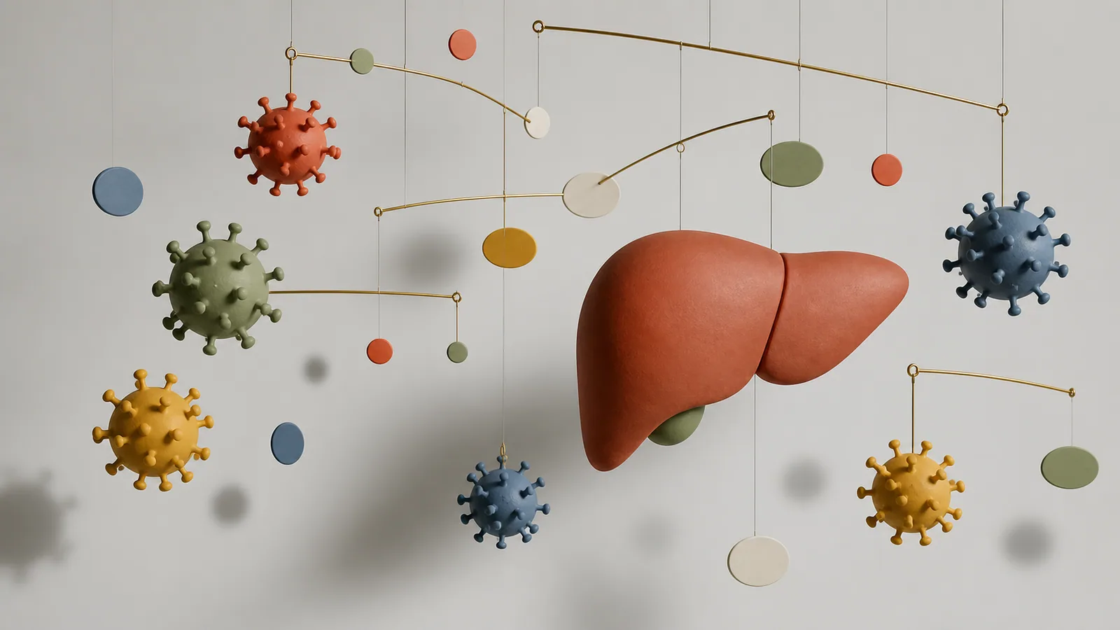Ilustración médica sobre Hepatitis G: el virus que no daña el hígado