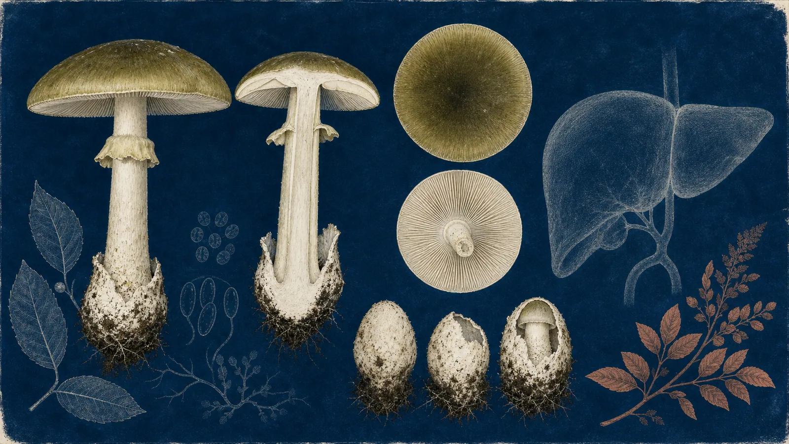 Ejemplar de Amanita phalloides, el hongo que causa la mayoría de las intoxicaciones mortales